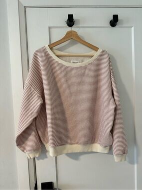 Striped Crewneck Sweater - Red/White